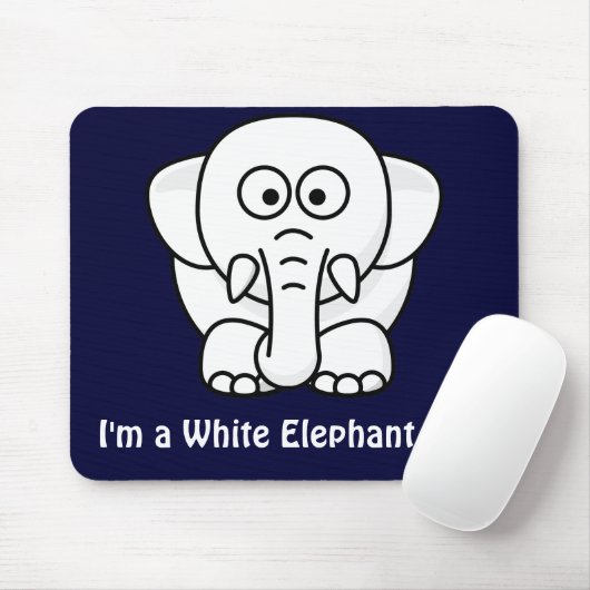 Grappig kerstcadeautje: Echte witte olifantencadea Muismat (Met muis)