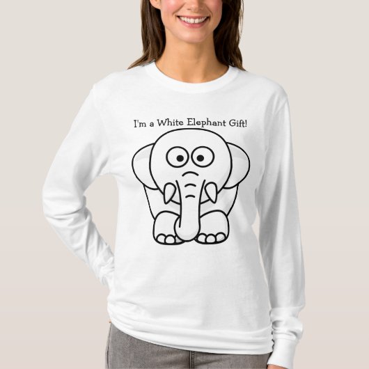 Grappig kerstcadeautje: Echte witte olifantencadea T-shirt (Voorkant)