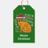 Grappig kerstcadeautje Feline Festive Holiday Pun Cadeaulabel (Voorkant)