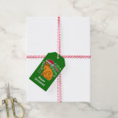 Grappig kerstcadeautje Feline Festive Holiday Pun Cadeaulabel (Met Touw)