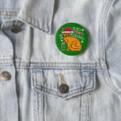 Grappig kerstcadeautje Feline Festive Holiday Pun Ronde Button 5,7 Cm (In situ)