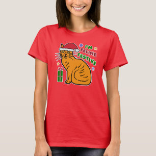 Grappig kerstcadeautje Feline Festive Pun Holiday T-shirt