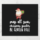 Grappig kerstcadeautje gratis sparkling wijnetiket (Enkel label)