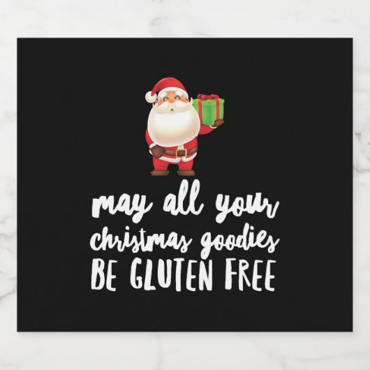 Grappig kerstcadeautje gratis sparkling wijnetiket (Enkel label)