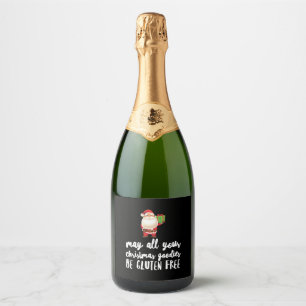 Grappig kerstcadeautje gratis sparkling wijnetiket
