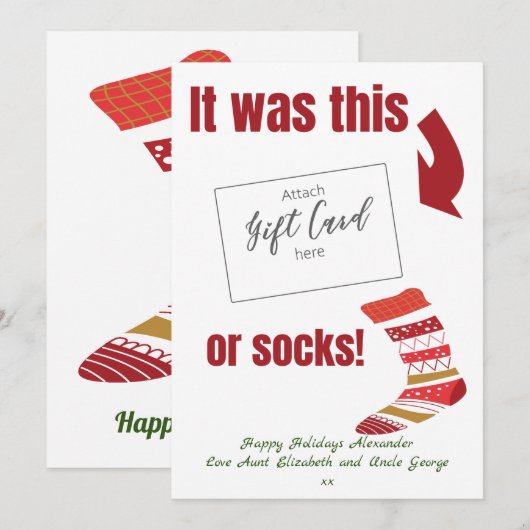 Grappig kerstcadeautje Kaart Holder (Voorkant / Achterkant)