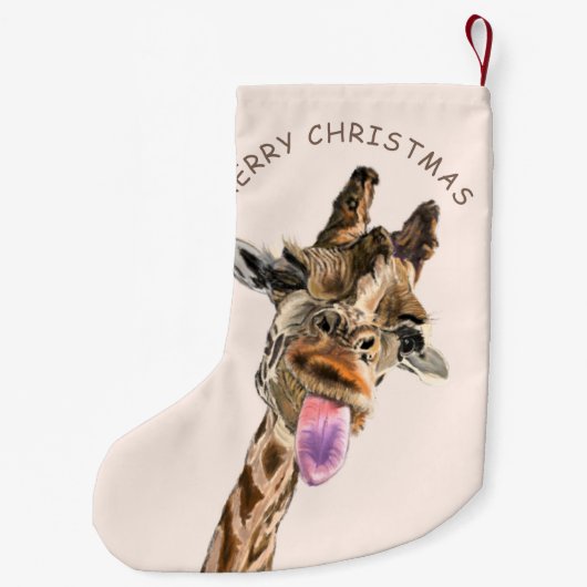Grappig kerstcadeautje met afspeelbare Giraffe - g Kleine Kerstsok (Achterkant)