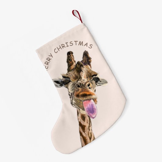 Grappig kerstcadeautje met afspeelbare Giraffe - g Kleine Kerstsok (Achterkant (Hangend))