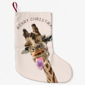 Grappig kerstcadeautje met afspeelbare Giraffe - g Kleine Kerstsok (Voorkant)