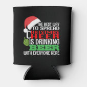Grappig kerstcadeautje met Drink feestelijke geest Blikjeskoeler (Voorkant)