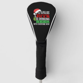 Grappig kerstcadeautje met Drink feestelijke geest Golfheadcover