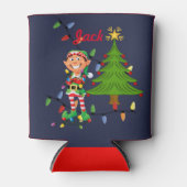 Grappig kerstcadeautje met stuffer JOUW NAAM Beer Blikjeskoeler (Voorkant)