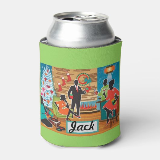 Grappig kerstcadeautje met stuffer JOUW NAAM Beer Blikjeskoeler (Blikje Voorkant)