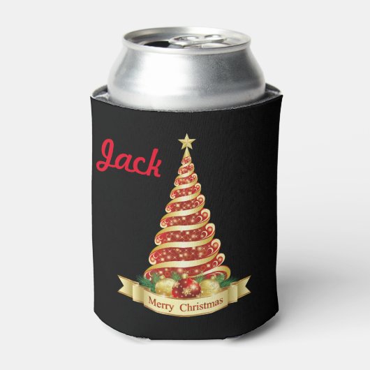 Grappig kerstcadeautje met stuffer JOUW NAAM Beer Blikjeskoeler (Blikje Voorkant)