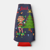 Grappig kerstcadeautje met stuffer JOUW NAAM Beer Flesjeskoeler (Voorkant)