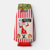 Grappig kerstcadeautje met stuffer JOUW NAAM Beer Flesjeskoeler (Voorkant)