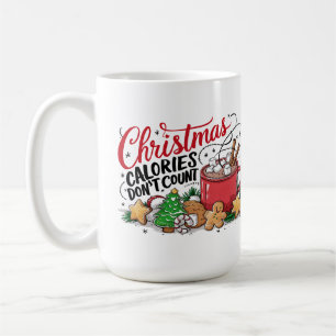 Grappig kerstcalorieën niet tellen koffiemok