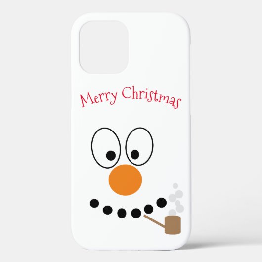 Grappig kerstCartoon Snowman Face Case-Mate iPhone Case (Achterkant)