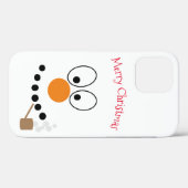 Grappig kerstCartoon Snowman Face Case-Mate iPhone Case (Achterkant (horizontaal))