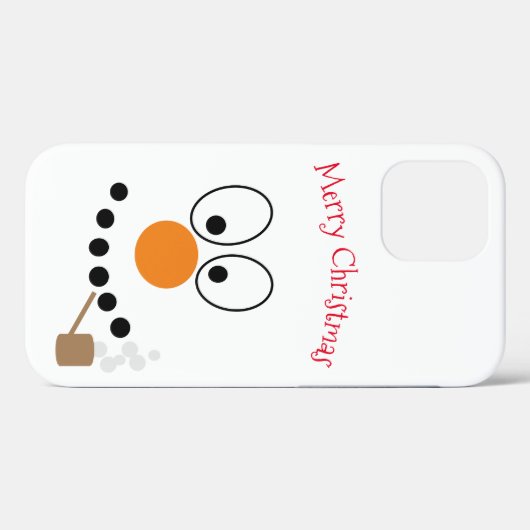 Grappig kerstCartoon Snowman Face Case-Mate iPhone Case (Achterkant (horizontaal))