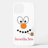Grappig kerstCartoon Snowman Face Case-Mate iPhone Case (Achterkant)