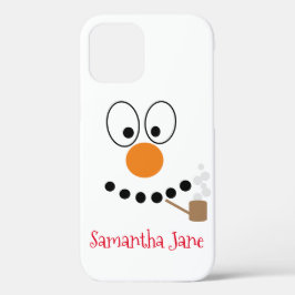 Grappig kerstCartoon Snowman Face Case-Mate iPhone Case