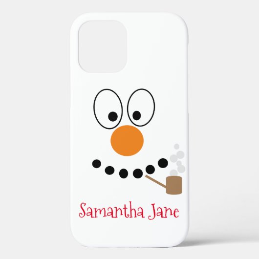 Grappig kerstCartoon Snowman Face Case-Mate iPhone Case (Achterkant)