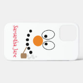 Grappig kerstCartoon Snowman Face Case-Mate iPhone Case (Achterkant (horizontaal))