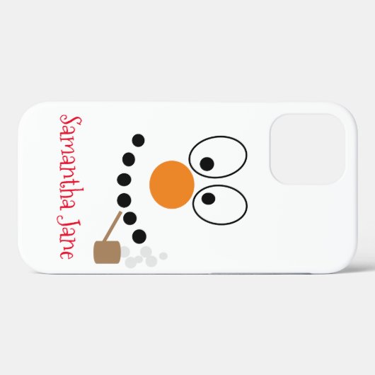 Grappig kerstCartoon Snowman Face Case-Mate iPhone Case (Achterkant (horizontaal))
