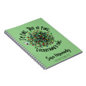 Grappig Kerstcitaat Tangled Lights Ik ben prima Notitieboek (Rechterzijde)