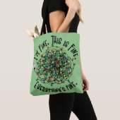 Grappig Kerstcitaat Tangled Lights Ik ben prima Tote Bag (Dichtbij)