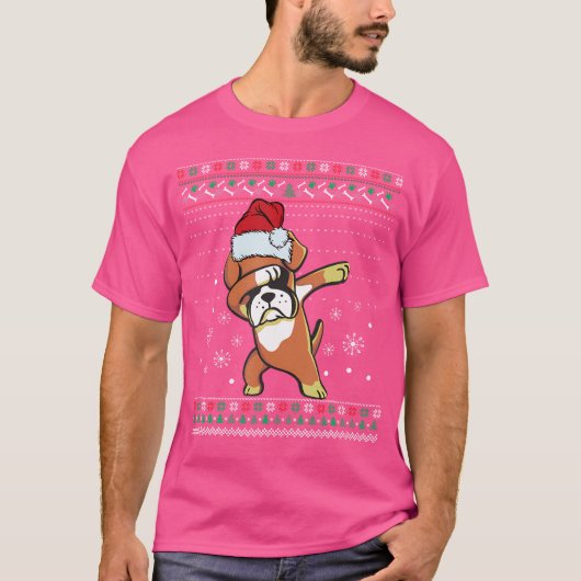 Grappig Kerstdabbing Boxer Lover Shirt I Love M (Voorkant)