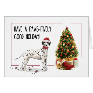 Grappig kerstdalmation Dog en Tree