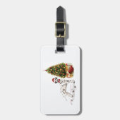 Grappig kerstdalmation Dog en Tree Bagagelabel (Voorkant verticaal)