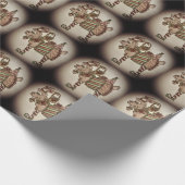 Grappig kerstdanserend geit-papier cadeaupapier (Hoek)