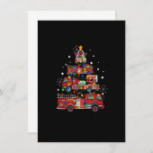 Grappig kerstdecor brandweerman met kerst kaart (Voorkant / Achterkant)