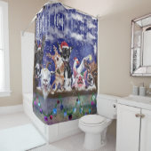 Grappig Kerstdier Boerderij Douchegordijn (In situ)