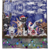 Grappig Kerstdier Boerderij Douchegordijn (Voorkant)