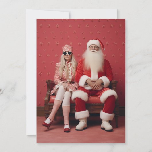 Grappig kerstduo: Kerstman en mevrouw Claus Kaart (Voorkant)