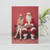 Grappig kerstduo: Kerstman en mevrouw Claus Kaart (Staand voorkant)