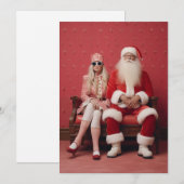 Grappig kerstduo: Kerstman en mevrouw Claus Kaart (Voorkant / Achterkant)