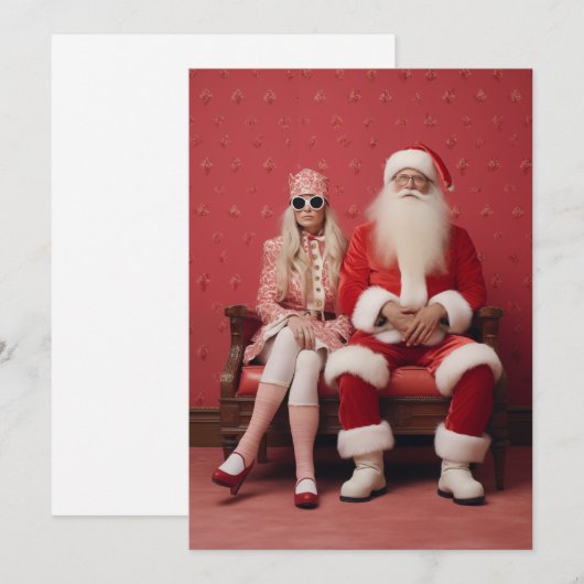 Grappig kerstduo: Kerstman en mevrouw Claus Kaart (Voorkant / Achterkant)