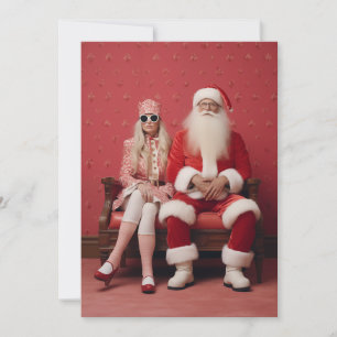 Grappig kerstduo: Kerstman en mevrouw Claus Kaart