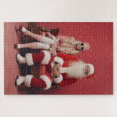 Grappig kerstduo: Kerstman en mevrouw Claus Legpuzzel (Horizontaal)