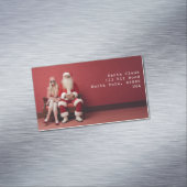 Grappig kerstduo: Kerstman en mevrouw Claus Magnetisch Visitekaartje (Voorbeeld)