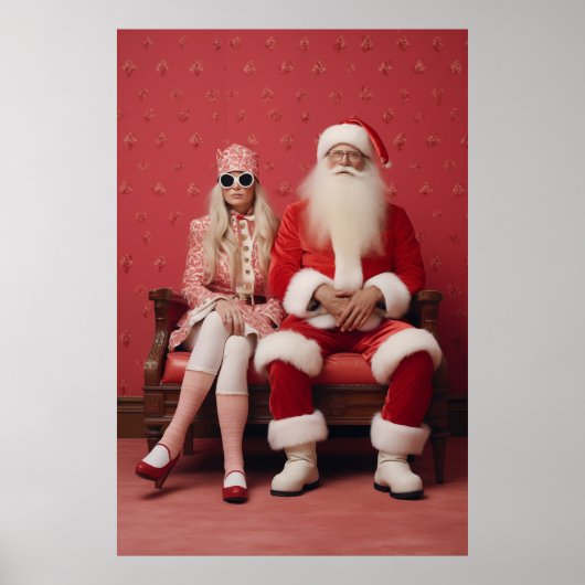 Grappig kerstduo: Kerstman en mevrouw Claus Poster (Voorkant)