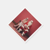 Grappig kerstduo: Kerstman en mevrouw Claus Servet (Hoek)