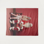 Grappig kerstduo: Kerstman en mevrouw Claus Wandkleed (Voorkant (horizontaal))