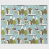 Grappig kerstegel-Kind Cadeaupapier (Vlak)