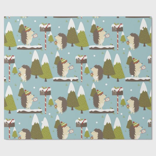 Grappig kerstegel-Kind Cadeaupapier (Vlak)